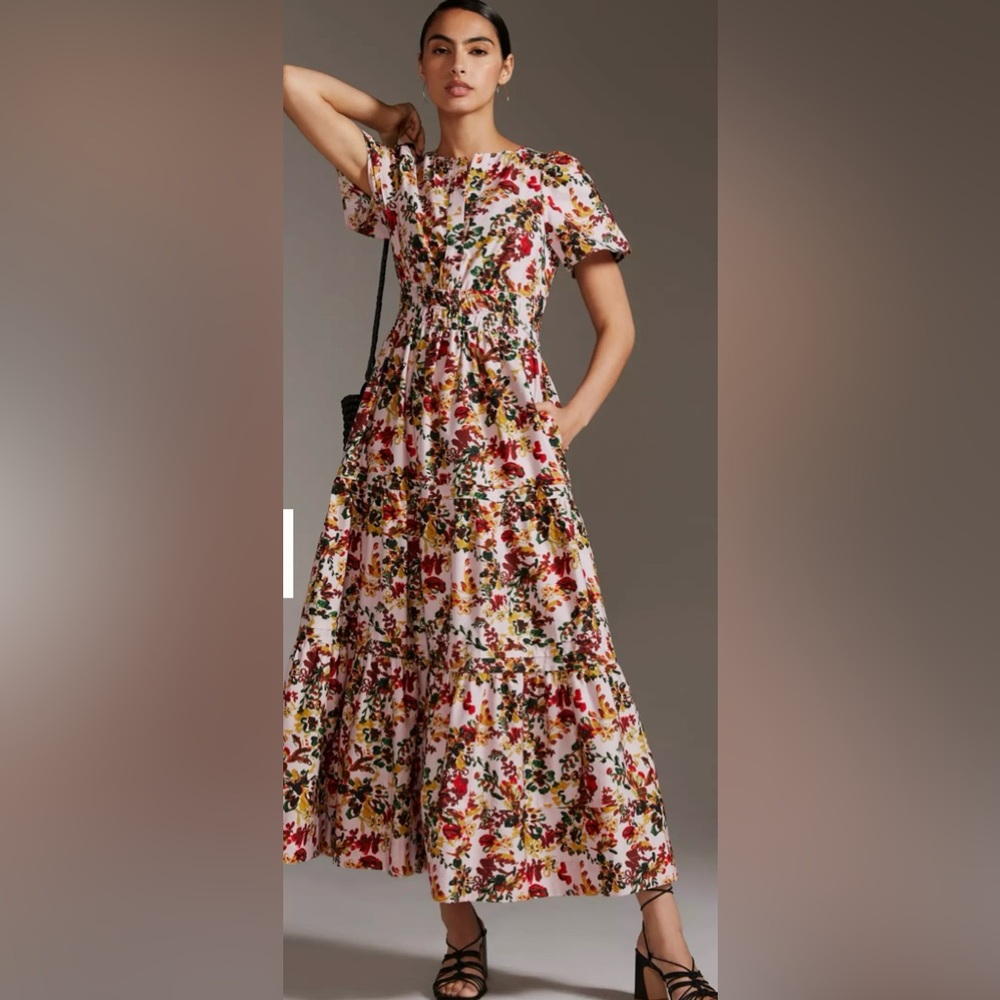 Anthropologie Somerset Maxi Dress in Pink Floral Size S